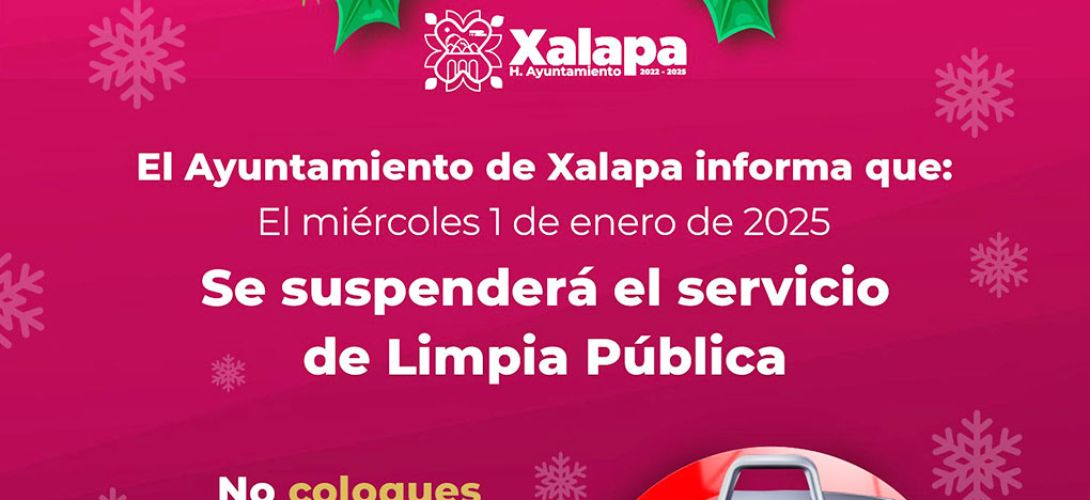 Se suspende servicio de limpia pública el próximo miércoles