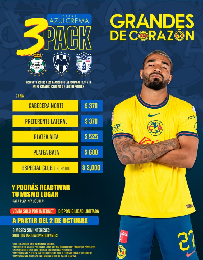 Amrica pone los boletos de local al 3x1 para mejorar la asistencia en el Ciudad de los Deportes 2