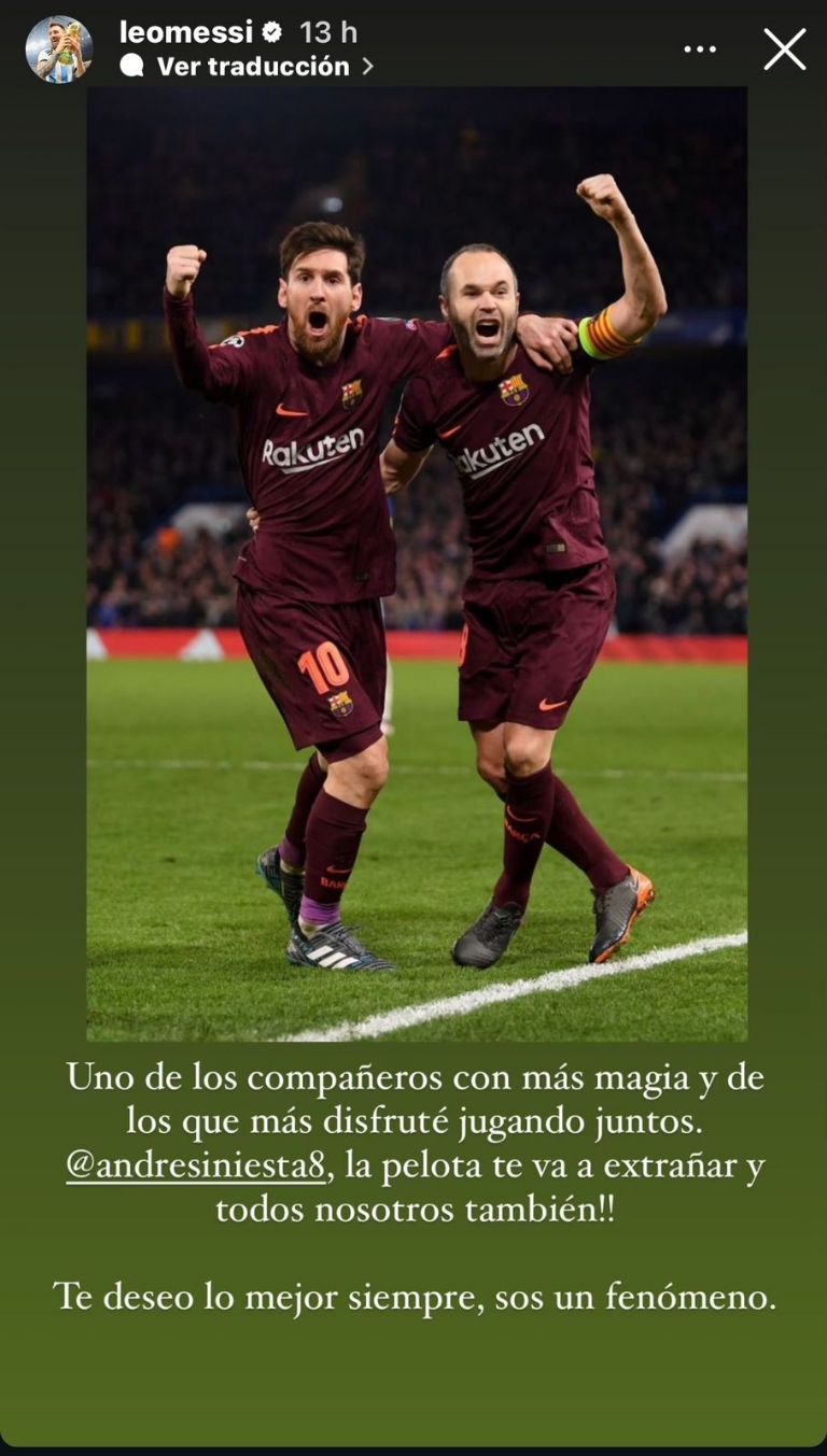 La emotiva despedida de Lionel Messi a Andrs Iniesta tras anunciar su retiro del ftbol 2