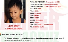 Activan alerta amber por privación ilegal de la libertad de un niño de 2 años en Coatzacoalcos