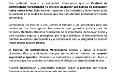 Suspenden Festival de Cortometraje Veracruzano tras asesinato de cineasta en Xalapa